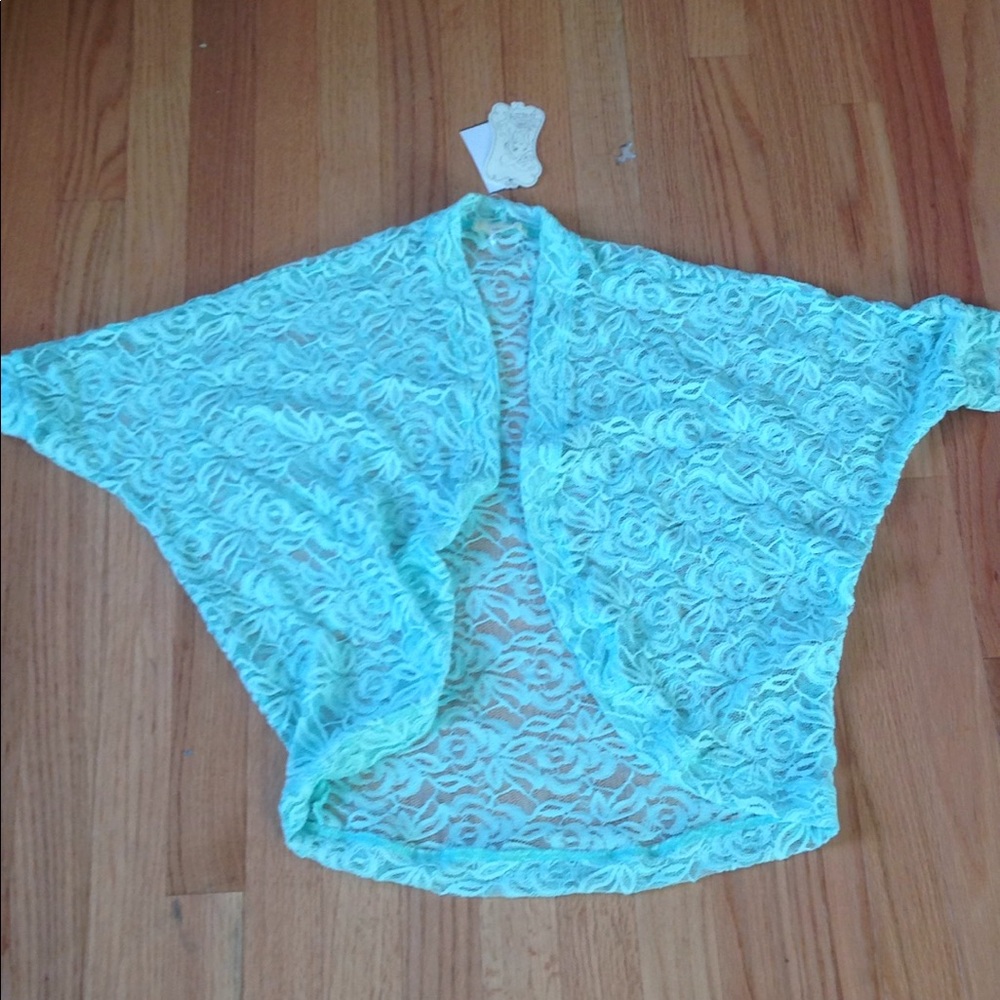 Turquoise lace cardigan